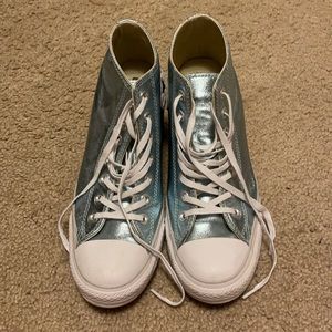Metallic Blue Converse Wedges